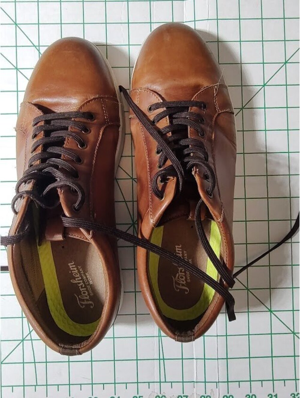 Florsheim Work Genuine Leather Brown Men's Casual Sneakers Size 11